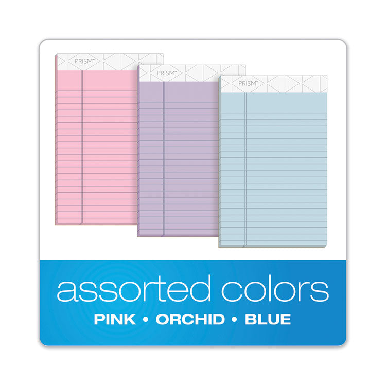 Prism + Colored Writing Pads, Narrow Rule, (50) Assorted Pastel Color 5 x 8 Sheets, 6/Pack