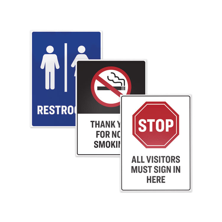 Surface Safe Removable Label Safety Signs, Inkjet/Laser Printers, 3.5 x 5, White, 4/Sheet, 15 Sheets/Pack