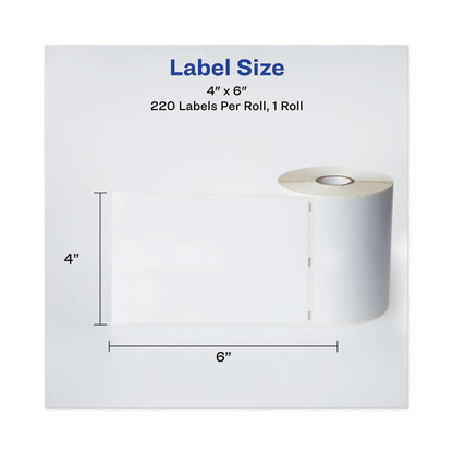 Multipurpose Thermal Labels, 4 x 6, White, 220/Roll