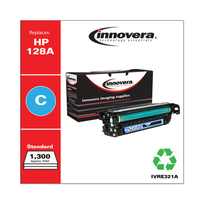 Remanufactured Cyan Toner, Replacement for 128A (CE321A), 1,300 Page-Yield