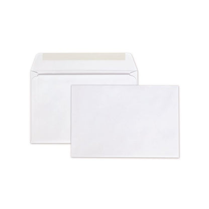 Open-Side Booklet Envelope, #6 1/2, Hub Flap, Gummed Closure, 6 x 9, White, 100/Box