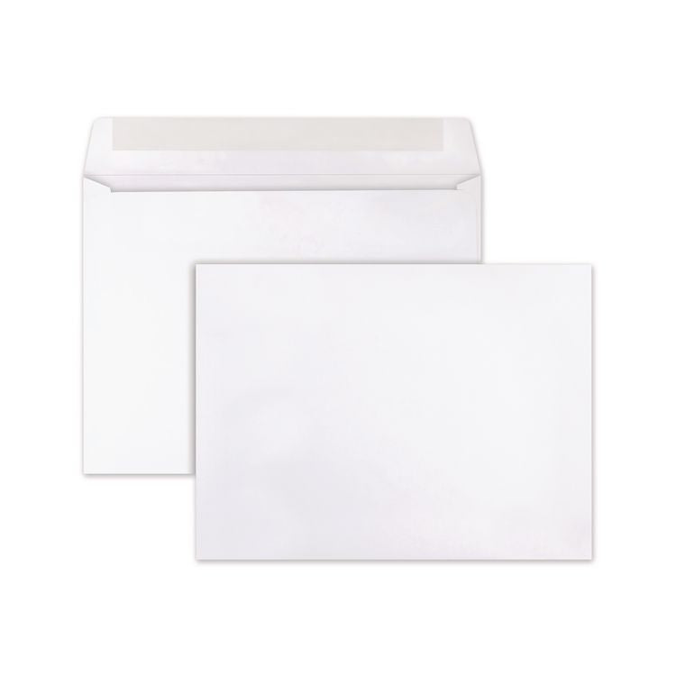 Open-Side Booklet Envelope, #10 1/2, Cheese Blade Flap, Gummed Closure, 9 x 12, White, 250/Box