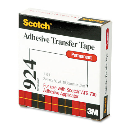 ATG Adhesive Transfer Tape Roll, Permanent, Holds Up to 0.5 lb, 0.75" x 36 yd, Clear