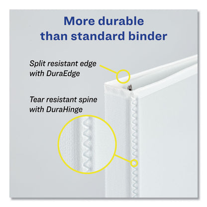 Heavy-Duty View Binders, 3 Rings, 3" Capacity, 11 x 17, White