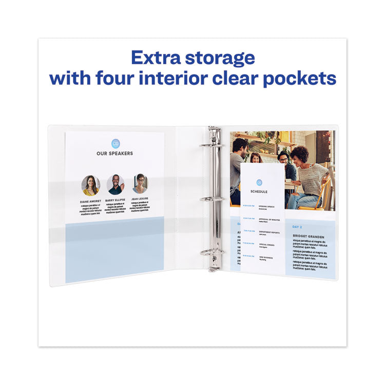 TouchGuard Protection Heavy-Duty View Binders with Slant Rings, 3 Rings, 1.5" Capacity, 11 x 8.5, White