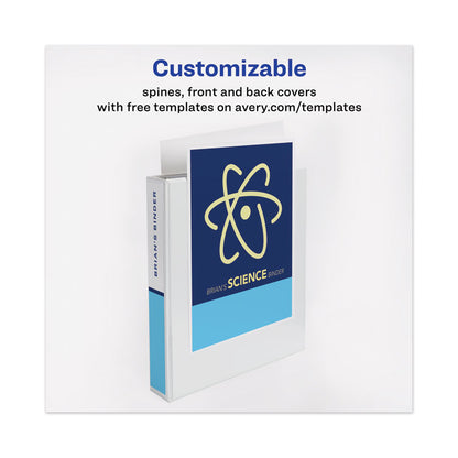 TouchGuard Protection Heavy-Duty View Binders with Slant Rings, 3 Rings, 1.5" Capacity, 11 x 8.5, White