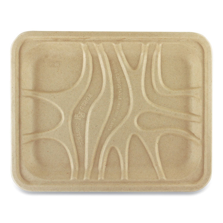 PFAS Fiber Trays, 9.1 x 7.1 x 0.7, Natural, Paper, 500/Carton