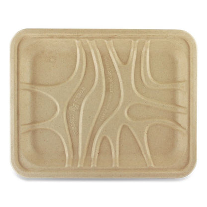 Laminated Fiber Meat and Produce Trays, PLA Lined, PFAS Free, 9.1 x 7.1 x 0.7, Natural, Paper, 500/Carton