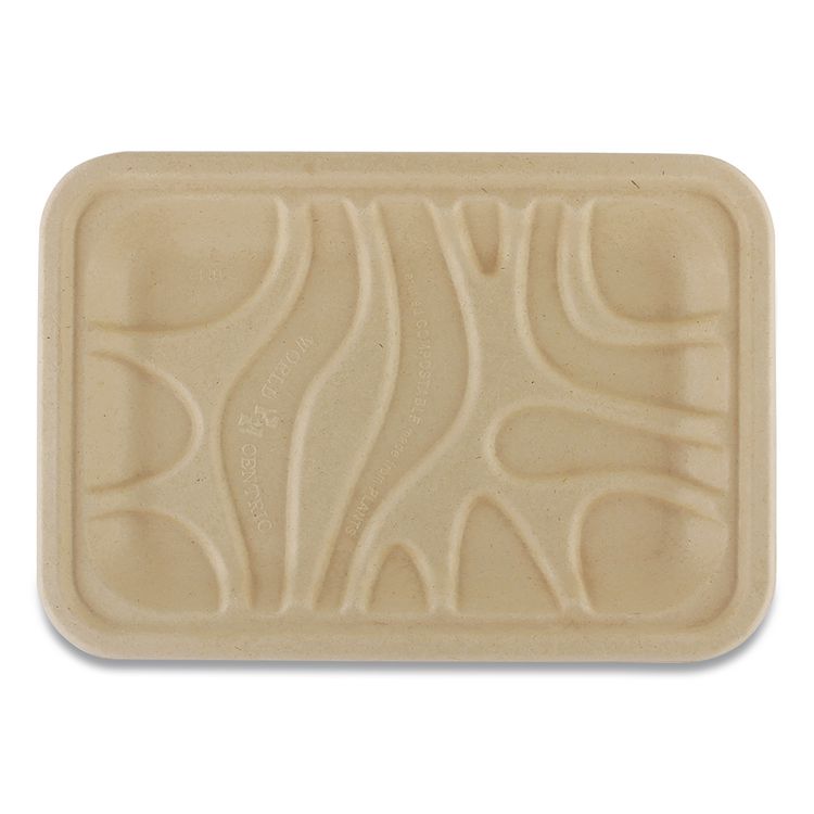 Laminated Fiber Meat and Produce Trays, PLA Lined, PFAS Free, 8.2 x 5.7 x 0.7, Natural, Paper, 500/Carton