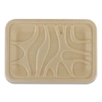 Laminated Fiber Meat and Produce Trays, PLA Lined, PFAS Free, 8.2 x 5.7 x 0.7, Natural, Paper, 500/Carton