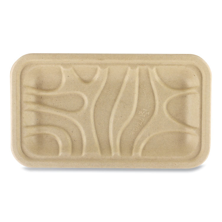 PFAS Fiber Trays, 8.3 x 4.9 x 0.7, Natural, Paper, 500/Carton