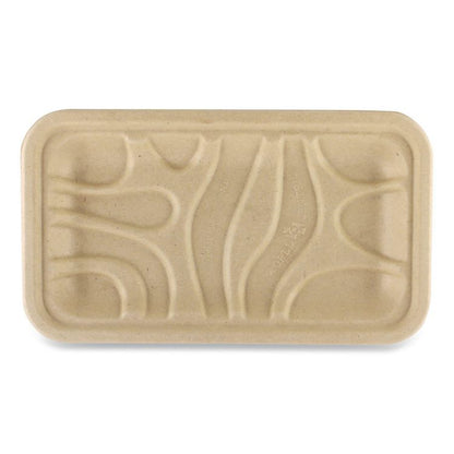 Laminated Fiber Meat and Product Trays, PLA Lined, PFAS Free, 8.3 x 4.9 x 0.7, Natural, Paper, 500/Carton
