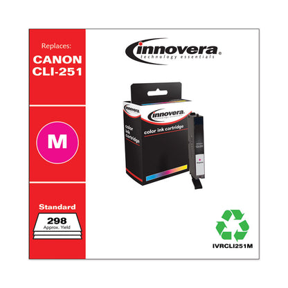 Remanufactured Magenta Ink, Replacement for CLI-251 (6515B001), 298 Page-Yield