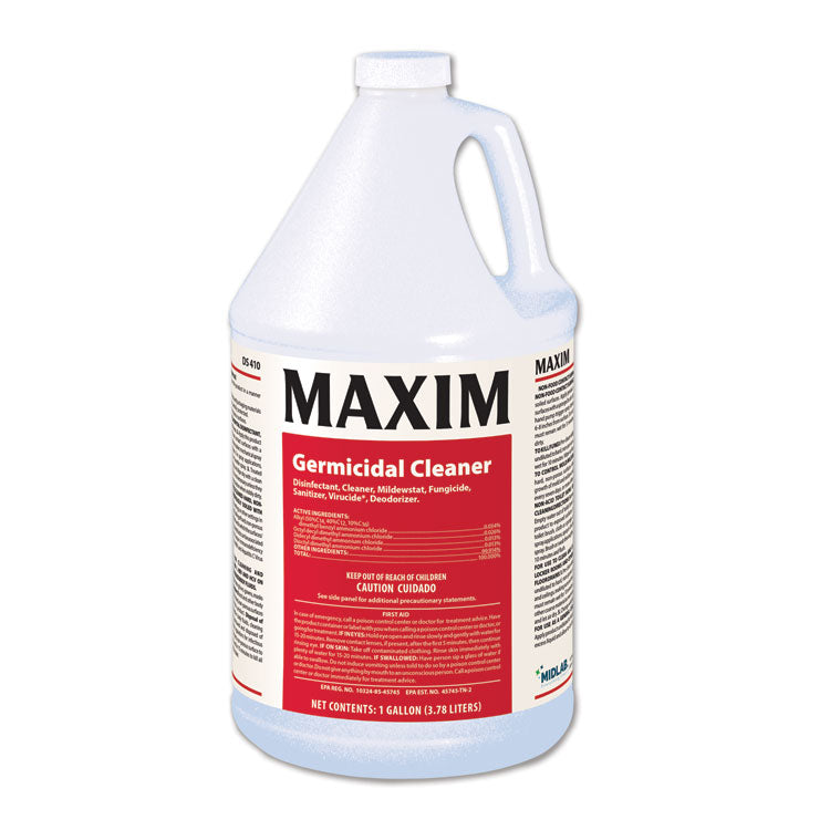 Germicidal Cleaner, Lemon Scent, 1 gal Bottle, 4/Carton
