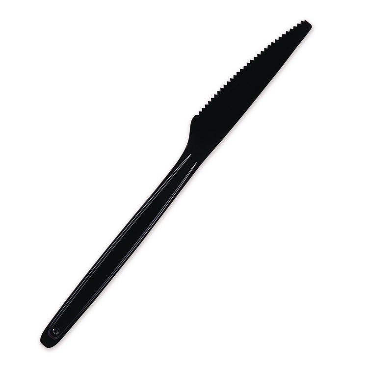 Cutlery for Cutlerease Dispensing System, Mediumweight Knife, Plastic, Black, 960/Box
