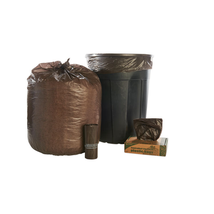 8105015604930, SKILCRAFT Controlled Life Cycle Bags, 30 gal, 0.8 mil, 30" x 36", Brown, 30/Box