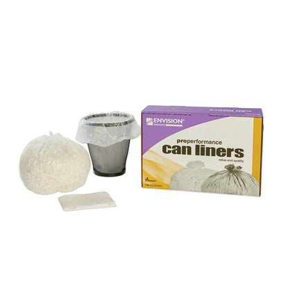 8105015170803, SKILCRAFT High Density Can Liners, 4 gal, 12 mic, 17" x 18", Natural, Flat Pack, 17/Box