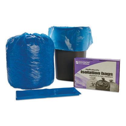 8105015173665, SKILCRAFT Healthcare Can Liners, Soiled Linen, 33 gal, 1.2 mil, 30.5" x 43", Blue, Flat Pack, 30/Box