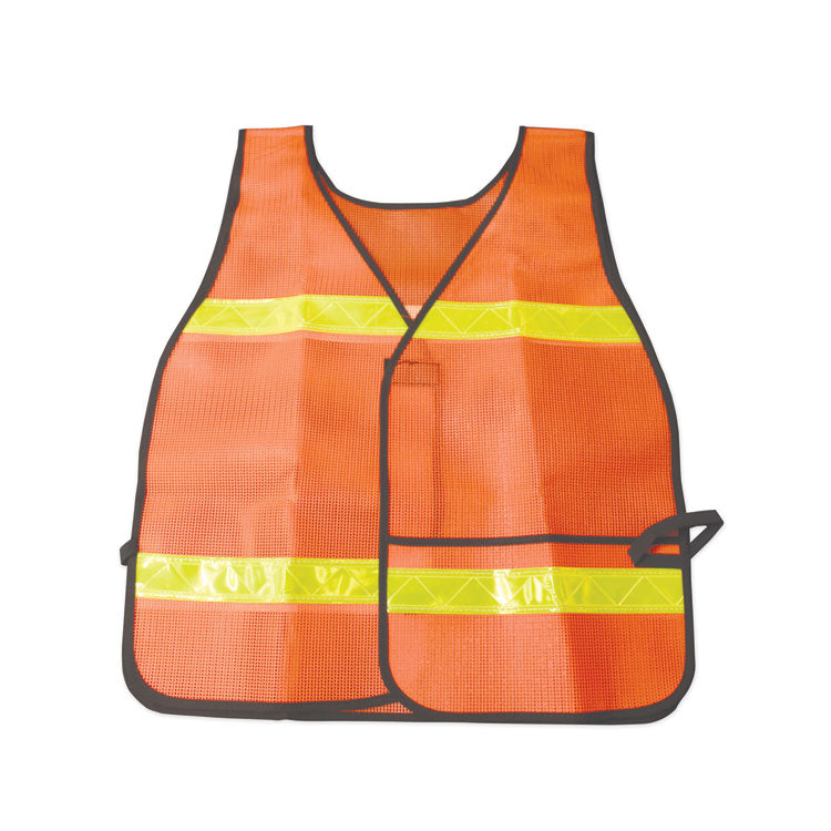 8415013940216, SKILCRAFT Safety Reflective Vest, Vinyl Coated Mesh, One Size Fits Most, Orange/Yellow
