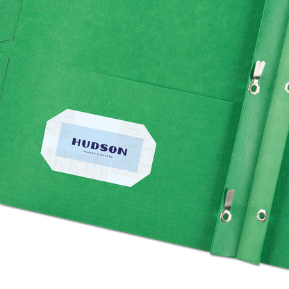 Two-Pocket Folder with Prong Fasteners, Accommodates (70) 11 x 8.5 Sheets, Green, 25/Box
