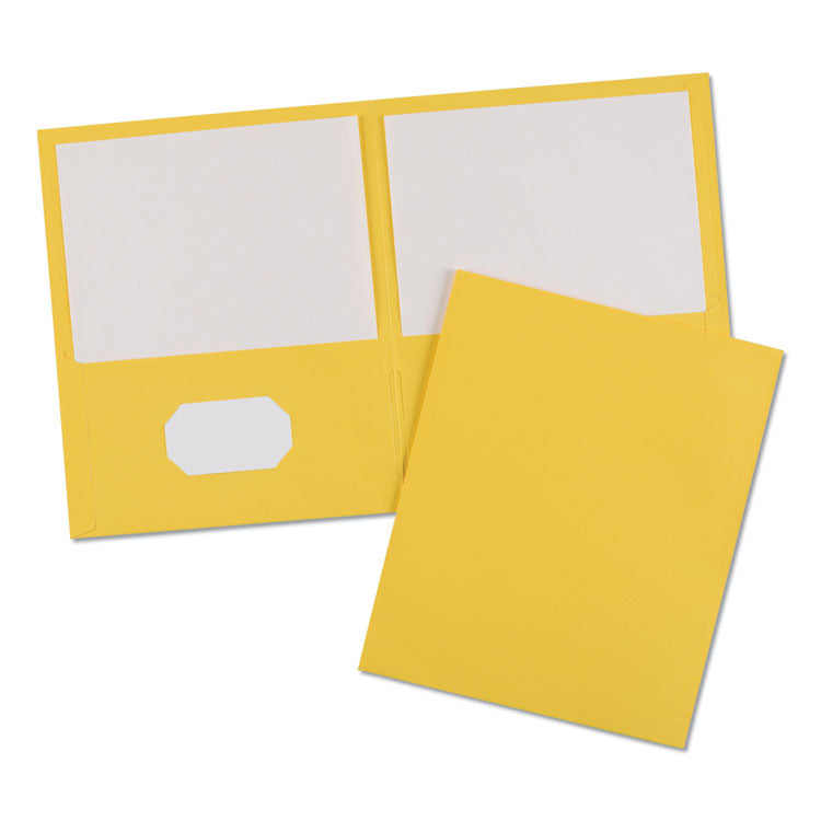 Two-Pocket Folder, Accommodates (40) 11 x 8.5 Sheets, Yellow, 25/Box