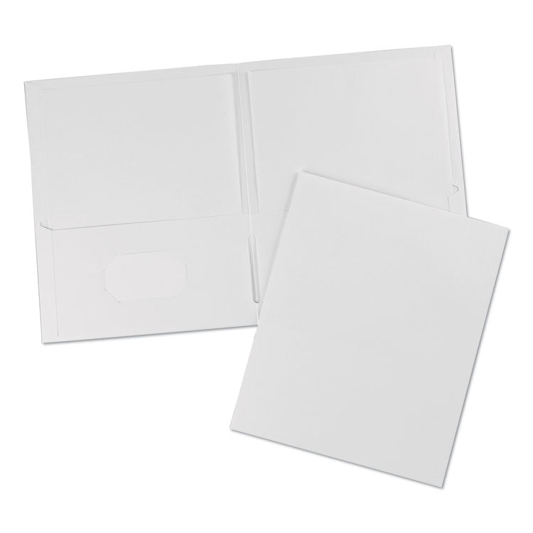 Two-Pocket Folder, Accommodates (40) 11 x 8.5 Sheets, White, 25/Box