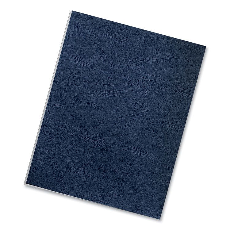 Expressions Classic Grain Texture Presentation Covers for Binding Systems, Paper, Square Corners, 11 x 8.5, Navy, 50/Pack
