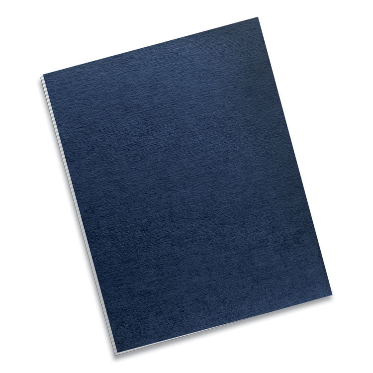 Expressions Linen Texture Presentation Covers for Binding Systems, Paper, Square Corners, 11 x 8.5, Navy, 200/Pack