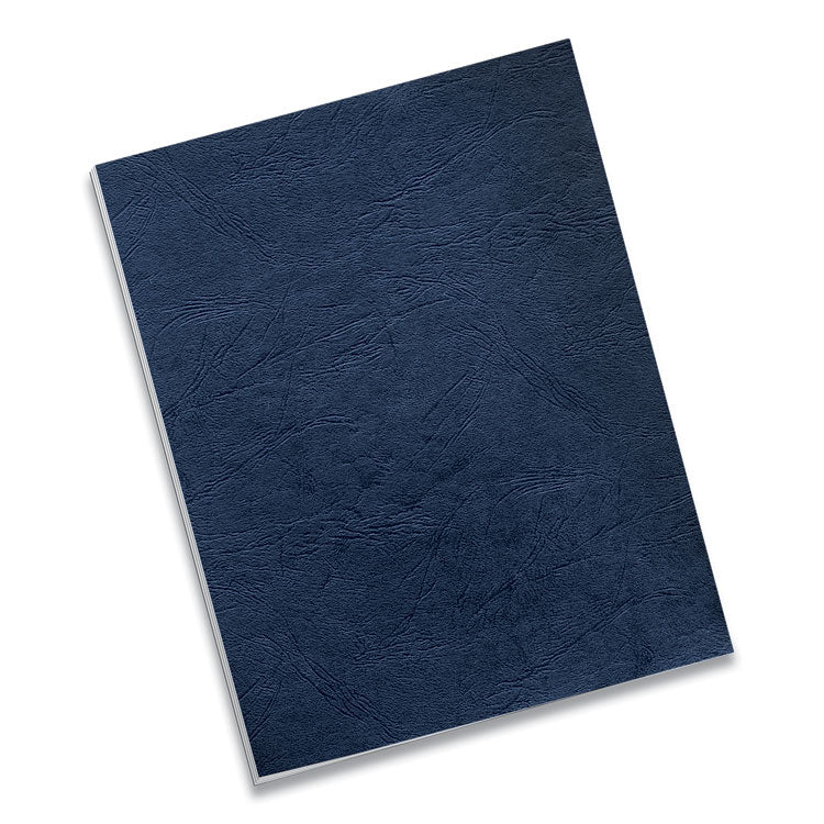 Expressions Classic Grain Texture Presentation Covers for Binding Systems, Paper, Square Corners, 11 x 8.5, Navy, 50/Pack