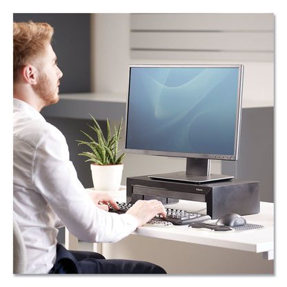 Designer Suites Monitor Riser, For 21" Monitors, 16" x 9.38" x 4.38" to 6", Black Pearl, Supports 40 lbs