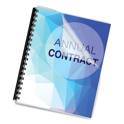 Crystals Transparent Presentation Covers for Binding Systems, Plastic, Round Corners, 11.25 x 8.75, Gloss Clear, 25/Pack