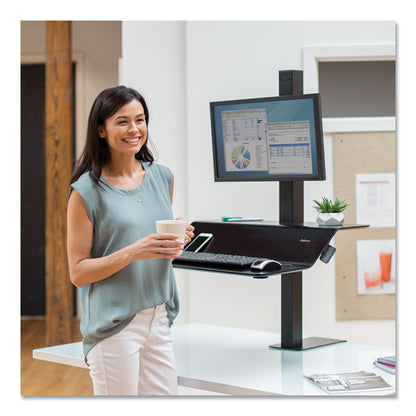 Lotus VE Sit-Stand Workstation, 29" x 28.5" x 27.5" to 42.5", Black