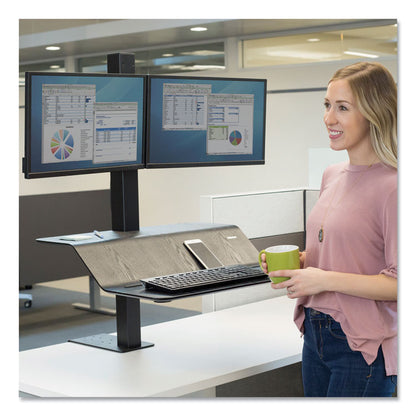 Lotus VE Sit-Stand Workstation - Dual, 29" x 28.5" x 42.5", Black