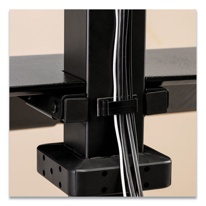 Lotus VE Sit-Stand Workstation, 29" x 28.5" x 27.5" to 42.5", Black