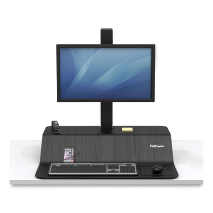 Lotus VE Sit-Stand Workstation, 29" x 28.5" x 27.5" to 42.5", Black