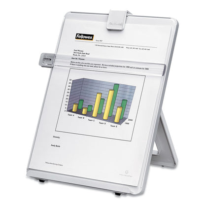 Non-Magnetic Desktop Copyholder, Holds Up to 125 Letter Size Sheets, Plastic, Platinum