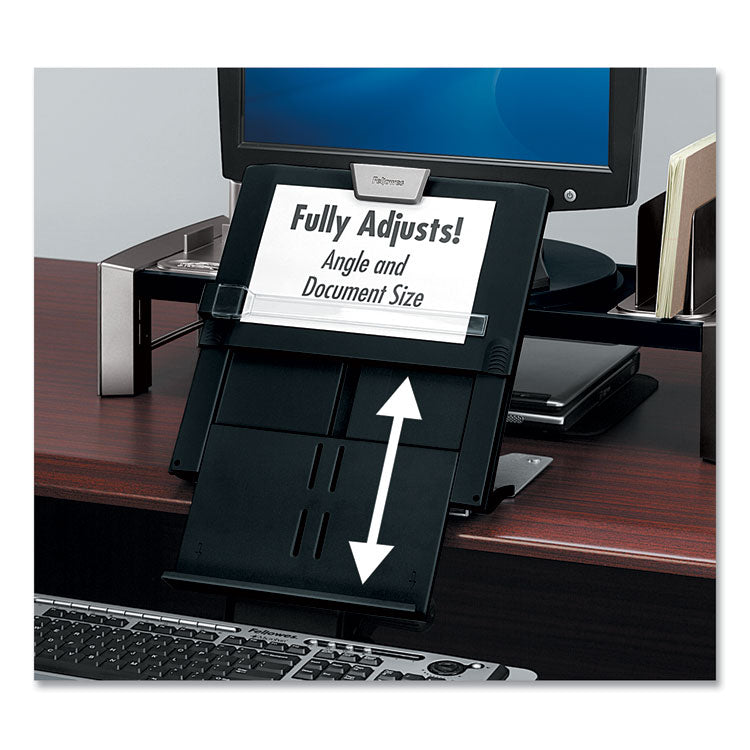 Professional Series In-Line Document Holder, Holds Up to 250 Legal Size Sheets, Plastic, Black