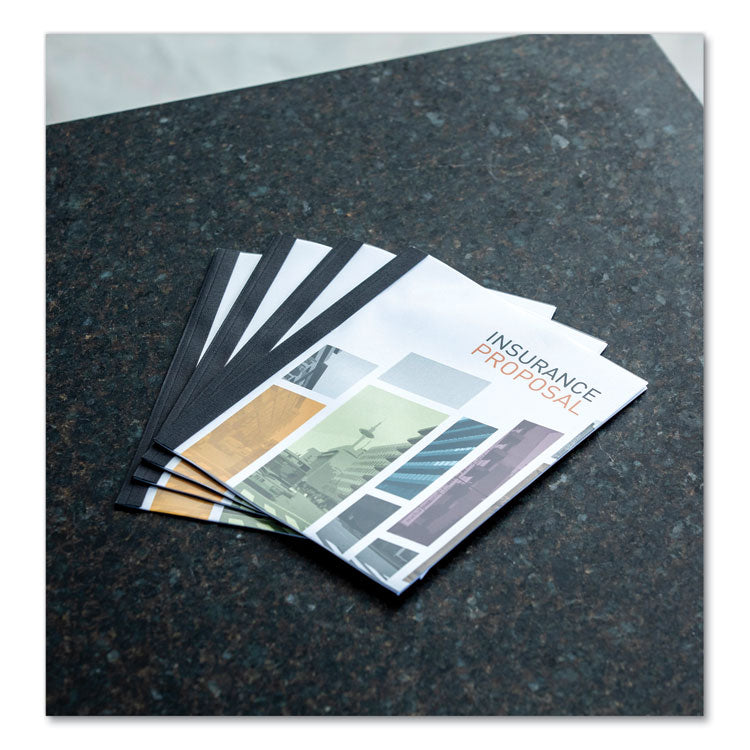 Thermal Binding System Presentation Covers, 240-Sheet Capacity, Plastic, Square Corners, 11 x 8.5, Clear/Matte Black, 10/Pack