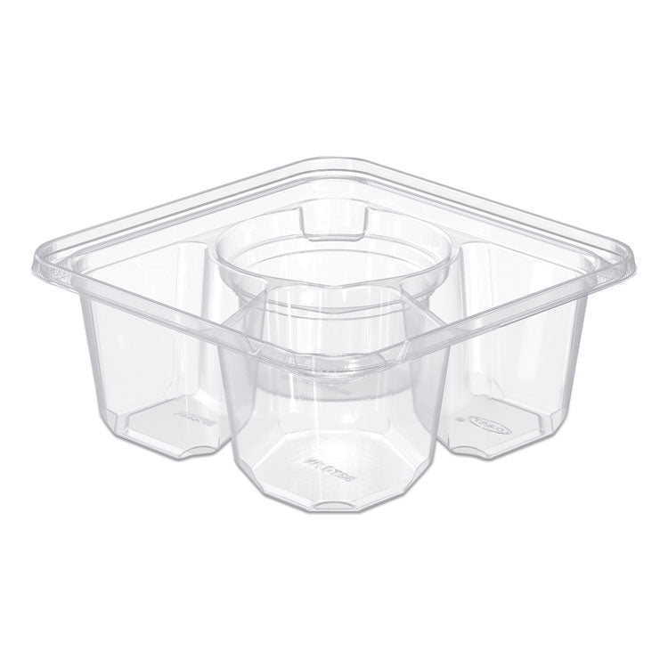 TamperGuard Snack Boxes, 3 Compartments, 6.3 x 6.3 x 2.6, Clear, Plastic, 300/Carton