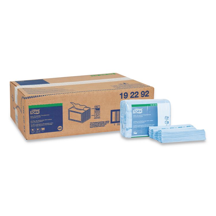 Small Pack Foodservice Cloth, 1-Ply, 11.75 x 14.75, Unscented, Blue/Blue Stripe, 50/Poly Pack, 4 Packs/Carton