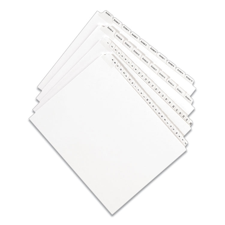 Preprinted Legal Exhibit Side Tab Index Dividers, Allstate Style, 10-Tab, 3, 11 x 8.5, White, 25/Pack