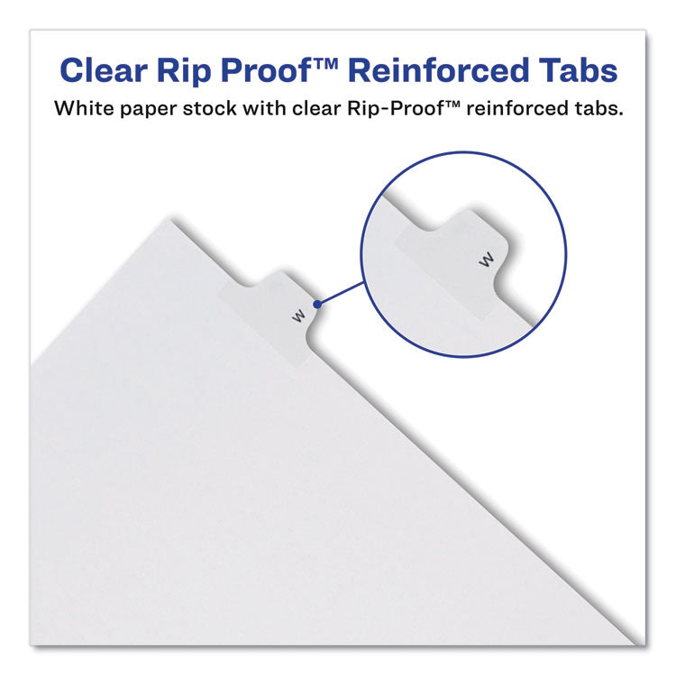 Preprinted Legal Exhibit Side Tab Index Dividers, Allstate Style, 10-Tab, 2, 11 x 8.5, White, 25/Pack