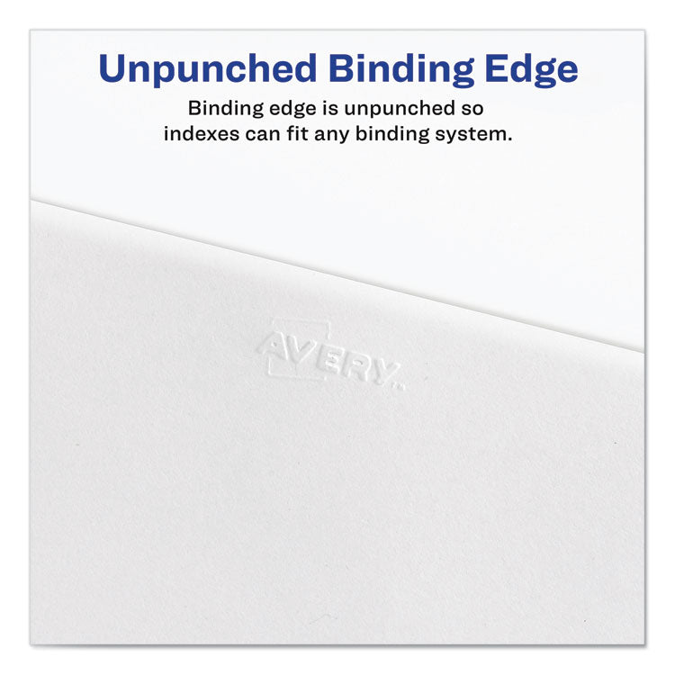 Preprinted Legal Exhibit Side Tab Index Dividers, Avery Style, 10-Tab, 5, 11 x 8.5, White, 25/Pack