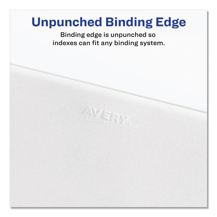 Preprinted Legal Exhibit Side Tab Index Dividers, Avery Style, 10-Tab, 4, 11 x 8.5, White, 25/Pack