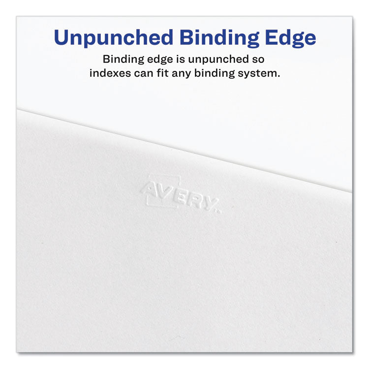 Preprinted Legal Exhibit Side Tab Index Dividers, Avery Style, 10-Tab, 8, 11 x 8.5, White, 25/Pack