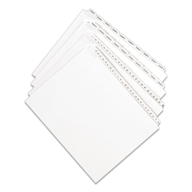 Preprinted Legal Exhibit Side Tab Index Dividers, Allstate Style, 26-Tab, V, 11 x 8.5, White, 25/Pack
