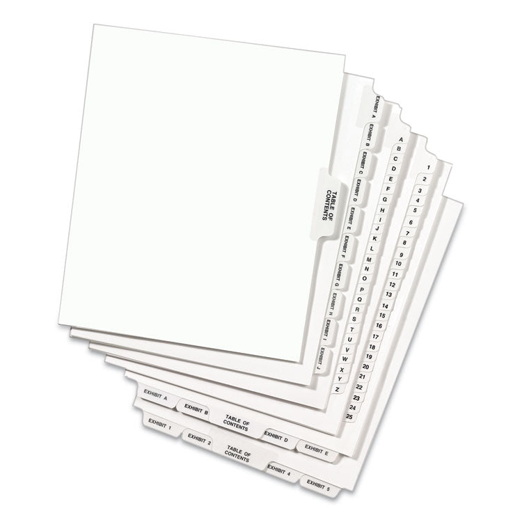 Preprinted Legal Exhibit Side Tab Index Dividers, Avery Style, 26-Tab, C, 11 x 8.5, White, 25/Pack, (1403)