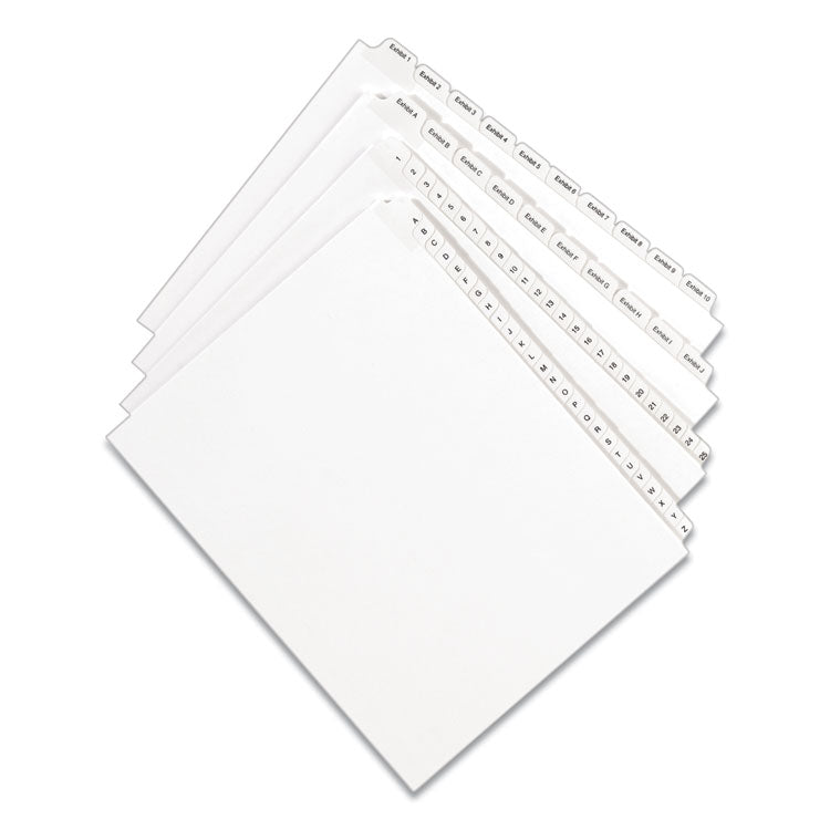 Preprinted Legal Exhibit Side Tab Index Dividers, Allstate Style, 25-Tab, 101 to 125, 11 x 8.5, White, 1 Set, (1705)