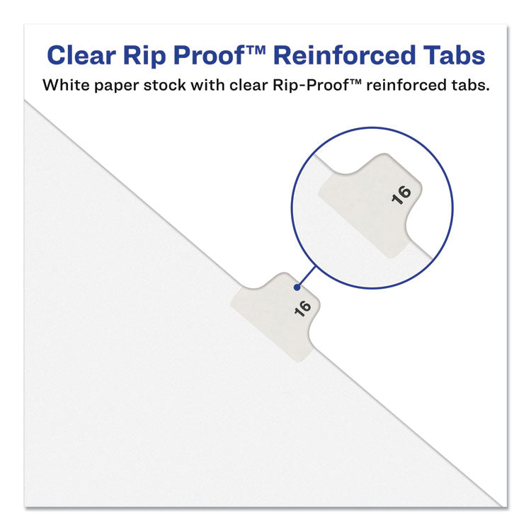 Preprinted Legal Exhibit Side Tab Index Dividers, Avery Style, 26-Tab, E, 11 x 8.5, White, 25/Pack, (1405)