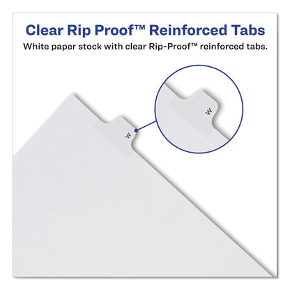 Preprinted Legal Exhibit Side Tab Index Dividers, Allstate Style, 10-Tab, 4, 11 x 8.5, White, 25/Pack